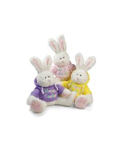 Happy Easter Hoodie Bunnies (3 Asst)