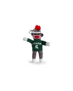 Michigan State Sock Monkey Keychain