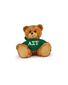 Alpha Sigma Tau Hoodie Bear - 11"