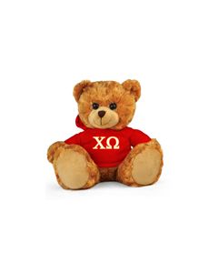 Chi Omega Hoodie Bear - 11"