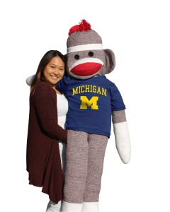 Michigan 5.5 ft Collegiate Sock Monkey