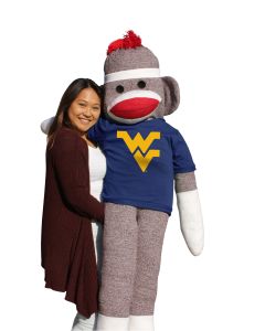 West Virginia 5.5 ft Collegiate Sock Monkey