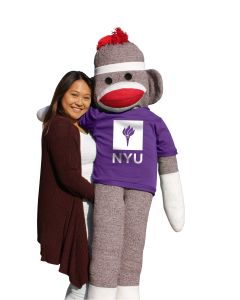 NYU 5.5 ft Collegiate Sock Monkey