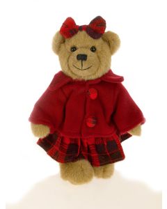 Jointed Dressed Bear with Bow 9in
