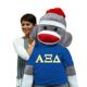 Alpha Xi Delta Sock Monkey  (6-Ft)