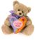 I Love Mom Patchwork Pillow Bear