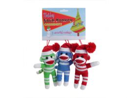 Sock Monkey Ornaments (3 Pack)