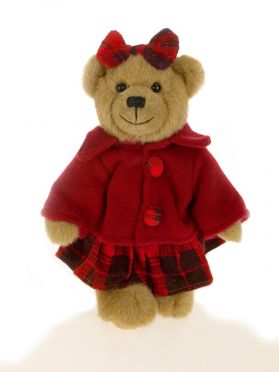 Jointed Dressed Bear with Bow 9in