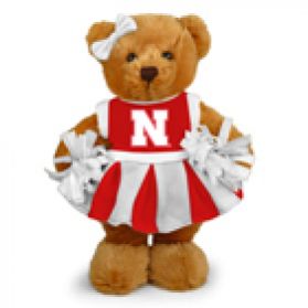 Nebraska Cheerleader Bear 8in